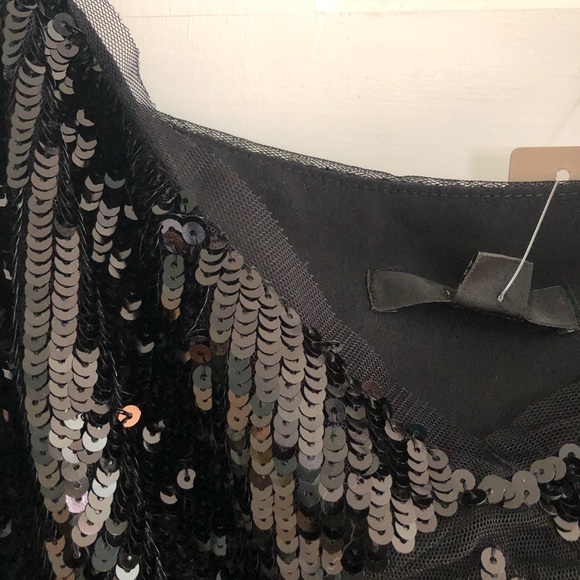 J Crew New With Tags Size L black sequin cami with tulle trim. - Picture 9 of 9